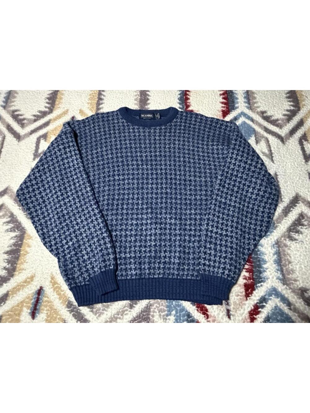 VTG 80s SCANDIA NORDIC STYLE CREWNECK GEOMETRIC SWEATER MULTI COLOR  Sz Xl USA